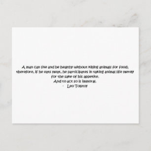 Tolstoy vegetarian quote postcard