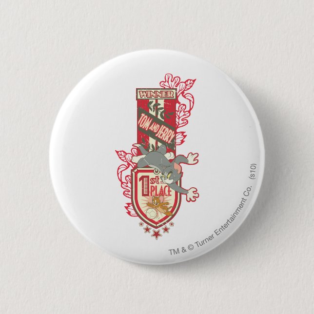 Tom and Jerry 1st Place 1 6 Cm Round Badge (Front)