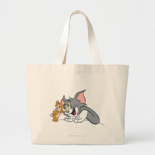 Tom and Jerry Best Buds Large Tote Bag (Front)