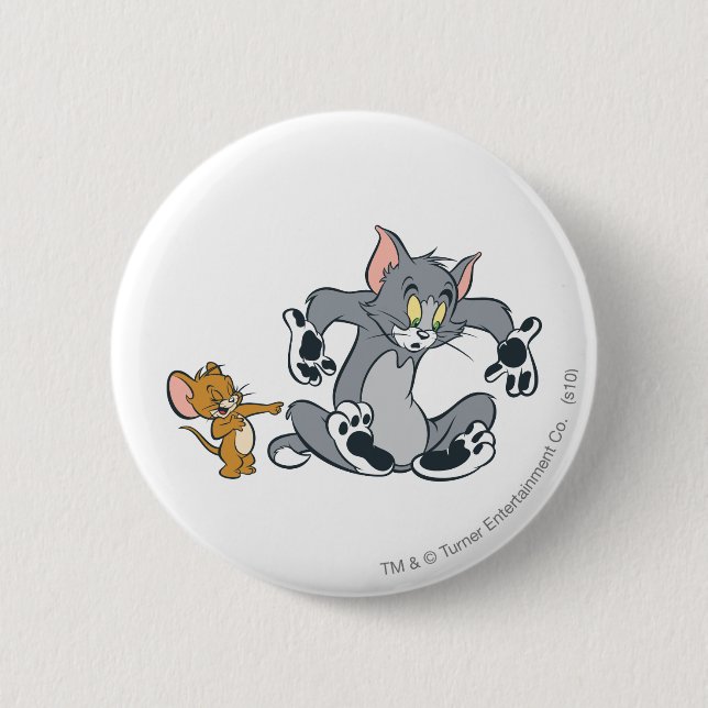 Tom and Jerry Black Paw Cat 6 Cm Round Badge (Front)