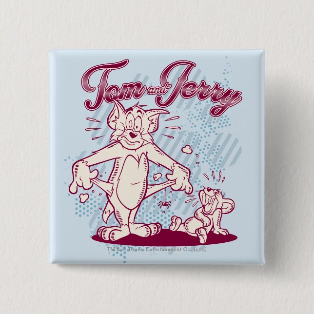 Tom and Jerry Broke 15 Cm Square Badge (Front)