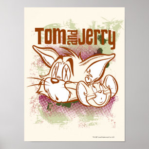 Tom and Jerry Brown and Green Poster