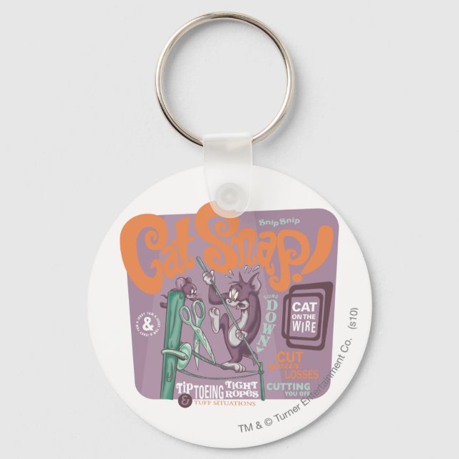 Tom and Jerry Cat Snap Key Ring (Front)