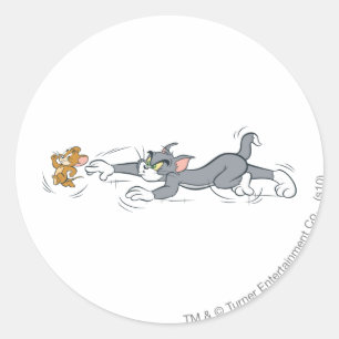 Tom and Jerry Chase Classic Round Sticker
