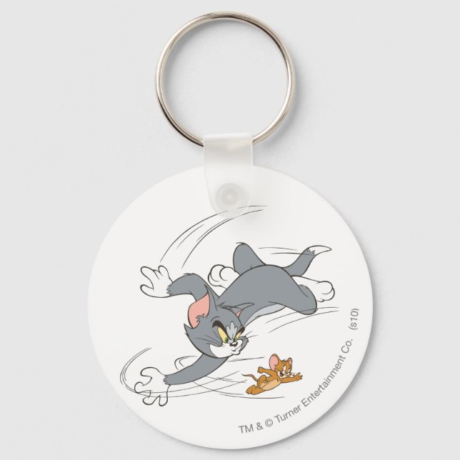 Tom and Jerry Chase Turn Key Ring (Front)