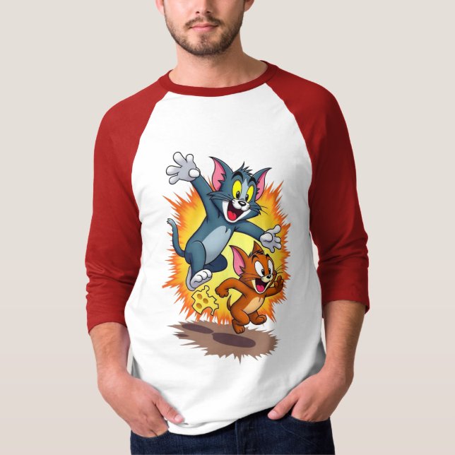 Tom and Jerry Classic Cartoon Chase T-Shirt (Front)