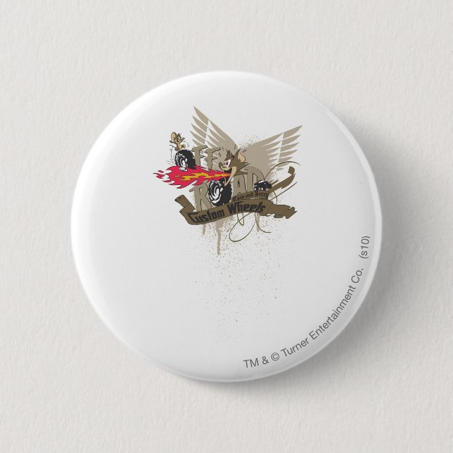 Tom and Jerry Custome Wheels 6 Cm Round Badge (Front)