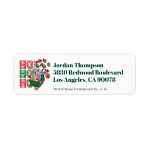 Tom and Jerry Delivering Gifts In A Sleigh Return Address Label