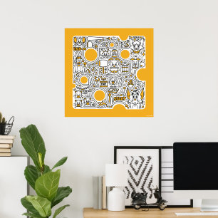 Tom and Jerry Doodle Art Poster