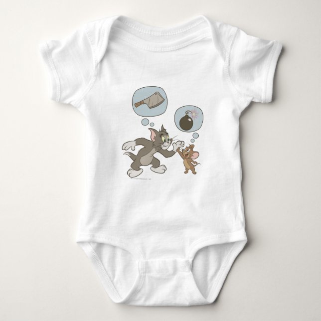 Tom and Jerry Evil Thoughts Baby Bodysuit (Front)