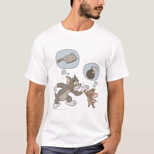 Tom and Jerry Evil Thoughts T-Shirt (Front)