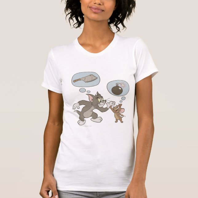 Tom and Jerry Evil Thoughts T-Shirt (Front)
