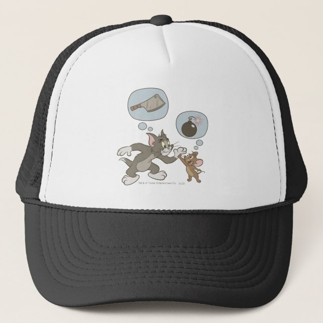 Tom and Jerry Evil Thoughts Trucker Hat (Front)