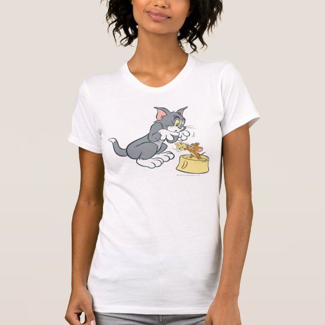 Tom and Jerry Feed The Cat T-Shirt (Front)
