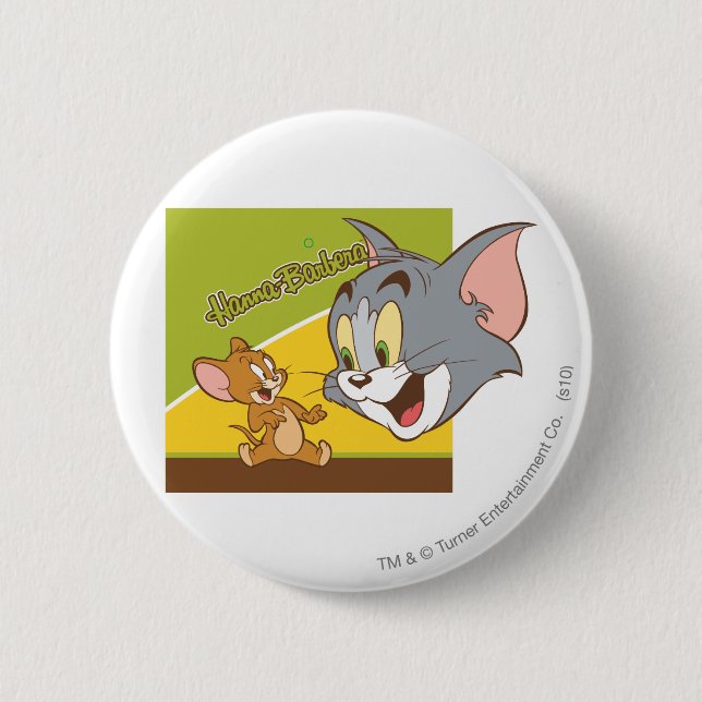 Tom and Jerry Hanna Barbera Logo 6 Cm Round Badge (Front)