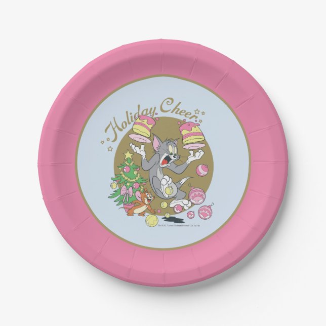 Tom and Jerry Holiday Cheer Paper Plate (Front)
