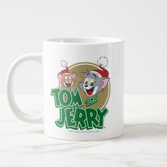 Tom and Jerry Holiday Logo Large Coffee Mug (Left)
