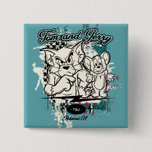 Tom and Jerry Hollywood CA 15 Cm Square Badge