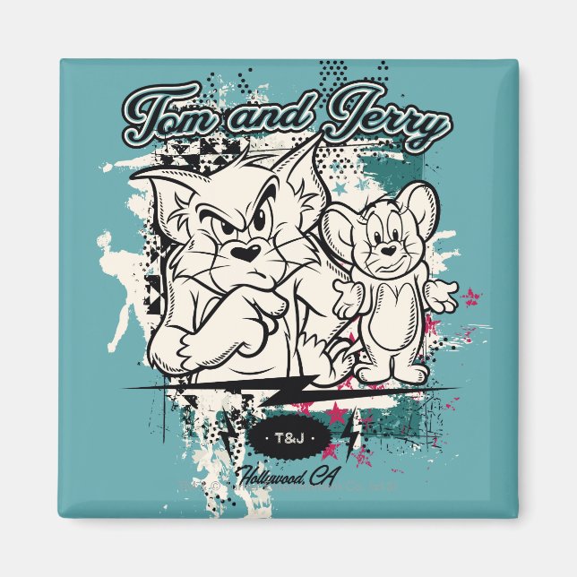 Tom and Jerry Hollywood CA Magnet (Front)