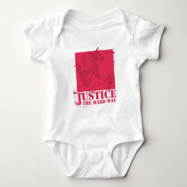 Tom and Jerry Justice The Hard Way Baby Bodysuit (Front)
