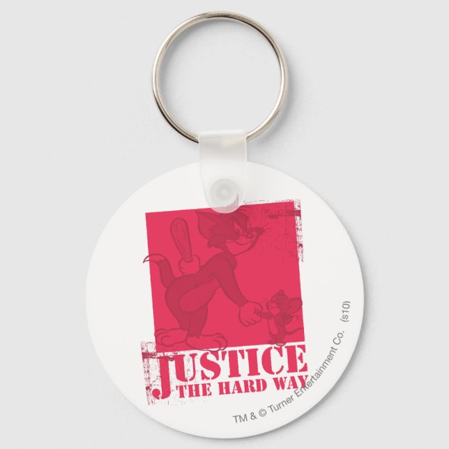 Tom and Jerry Justice The Hard Way Key Ring (Front)