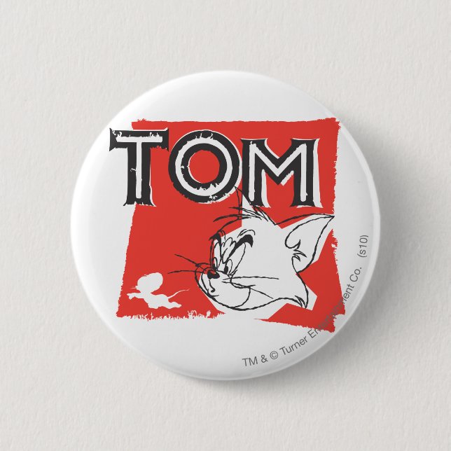 Tom and Jerry Mad Cat 6 Cm Round Badge (Front)