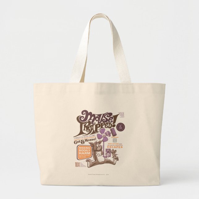 Tom and Jerry Mouse Trapped Large Tote Bag (Front)