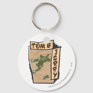 Tom and Jerry On A Tan Couch Key Ring