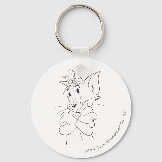 Tom and Jerry On Head Key Ring (Front)