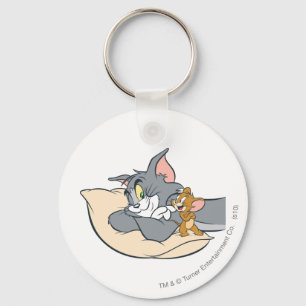 Tom and Jerry On Pillow Key Ring