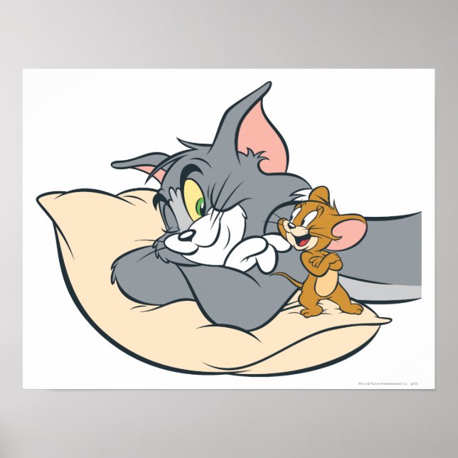 Tom and Jerry On Pillow Poster (Front)