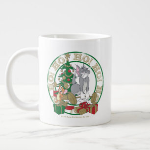 Tom and Jerry Opening Presents Large Coffee Mug