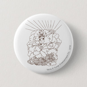 Tom and Jerry Outline 6 Cm Round Badge