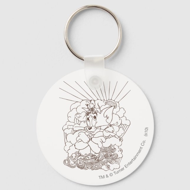 Tom and Jerry Outline Key Ring (Front)