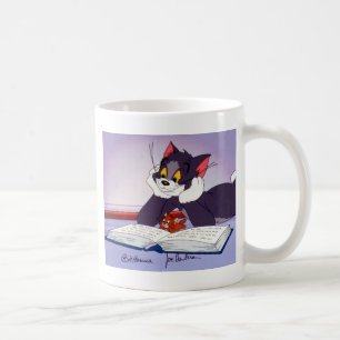 Tom And Jerry Reading Book Autographed Coffee Mug
