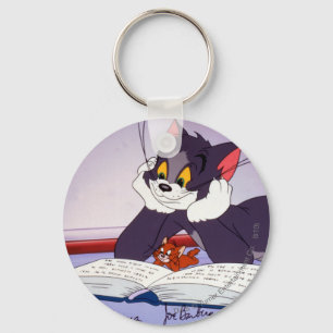 Tom And Jerry Reading Book Autographed Key Ring