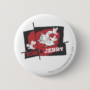Tom and Jerry Red and Black 6 Cm Round Badge