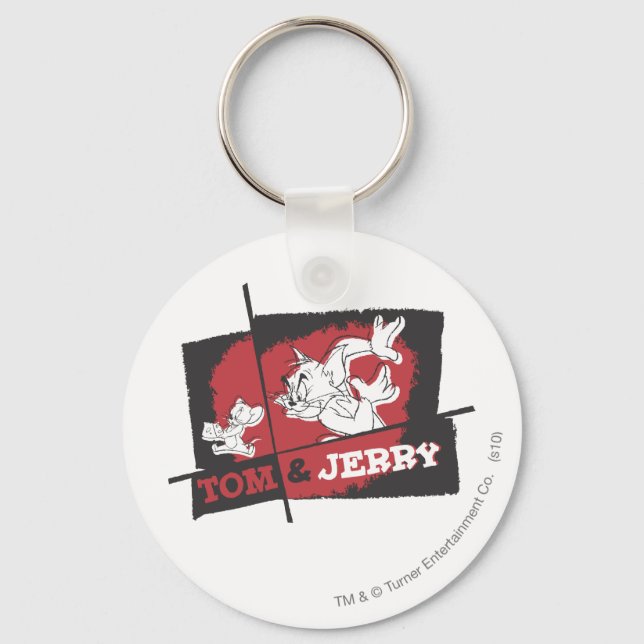 Tom and Jerry Red and Black Key Ring (Front)