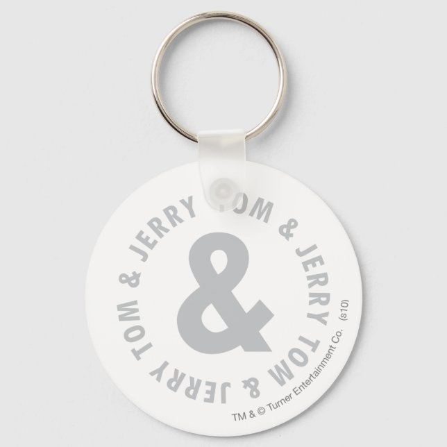 Tom and Jerry Round Logo 2 Key Ring (Front)
