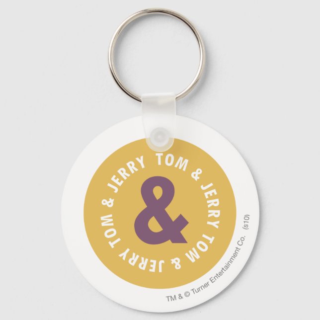 Tom and Jerry Round Logo 3 Key Ring (Front)