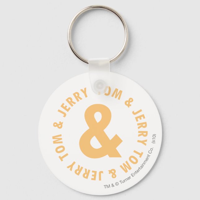 Tom and Jerry Round Logo 6 Key Ring (Front)