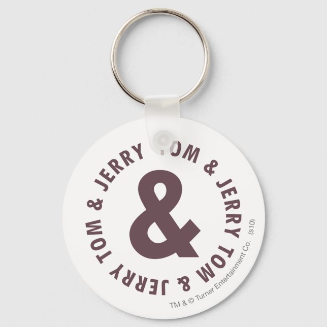 Tom and Jerry Round Logo 8 Key Ring (Front)