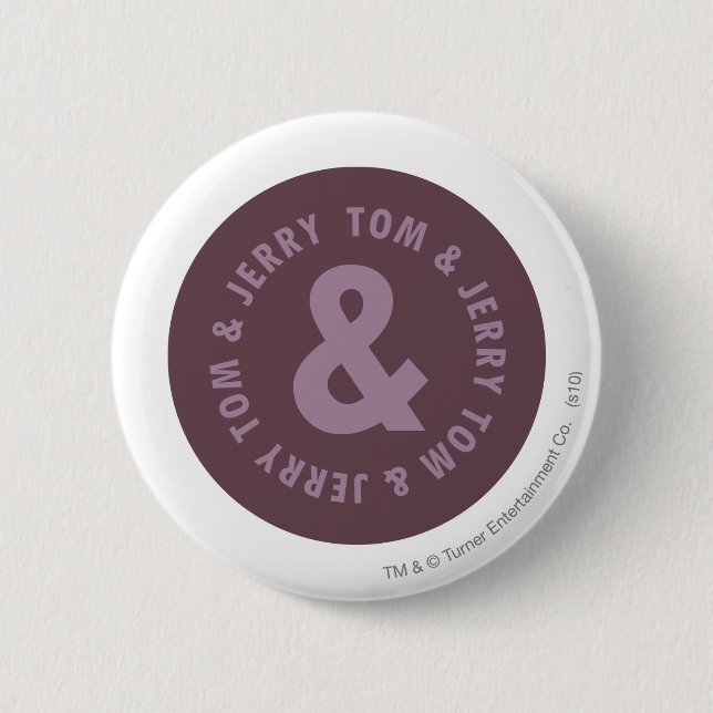 Tom and Jerry Round Logo 9 6 Cm Round Badge (Front)