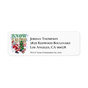 Tom and Jerry Santas By The Tree Return Address Label