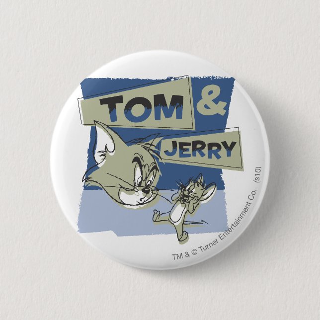 Tom and Jerry Scaredey Mouse 6 Cm Round Badge (Front)