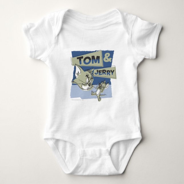 Tom and Jerry Scaredey Mouse Baby Bodysuit (Front)