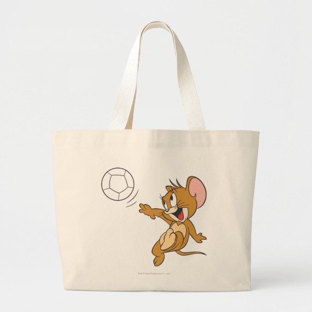 Tom and Jerry Soccer (Football) 1 Large Tote Bag (Front)