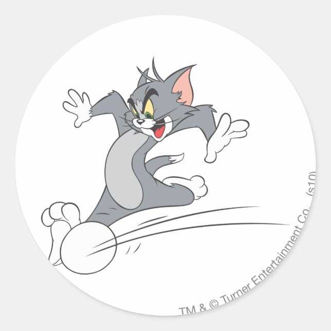 Tom and Jerry Soccer (Football) 3 Classic Round Sticker (Front)