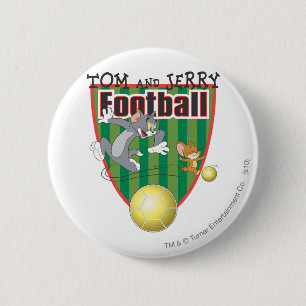 Tom and Jerry Soccer (Football) 6 Cm Round Badge