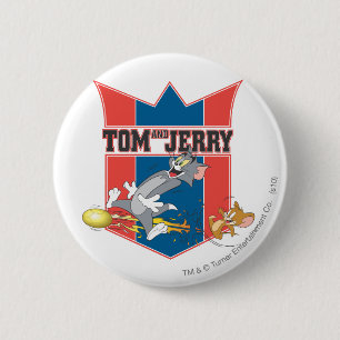 Tom and Jerry Soccer (Football) 7 6 Cm Round Badge